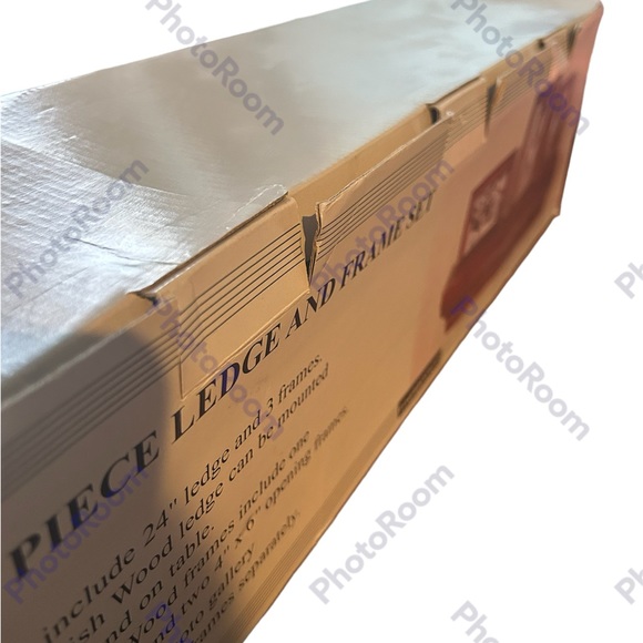 Melannco Floating Wall Mount Molding Ledge Shelf & 3 Matching Picture Frames - Picture 3 of 3